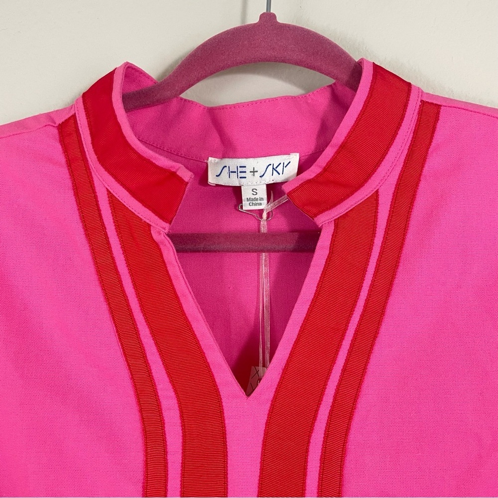 NWT She + Sky Pink‎ 100% Linen Full Sail Dress Size Small - Picture 3 of 14